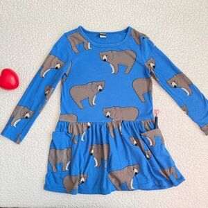 Tea Collection Blue Bear Pattern Dress